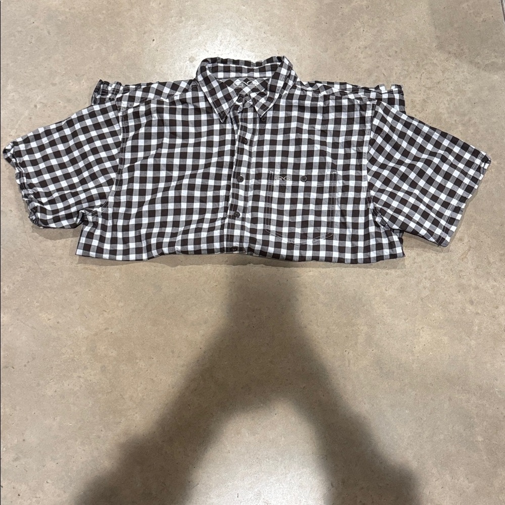 Classic Black and White Plaid Men's Casual Shirt